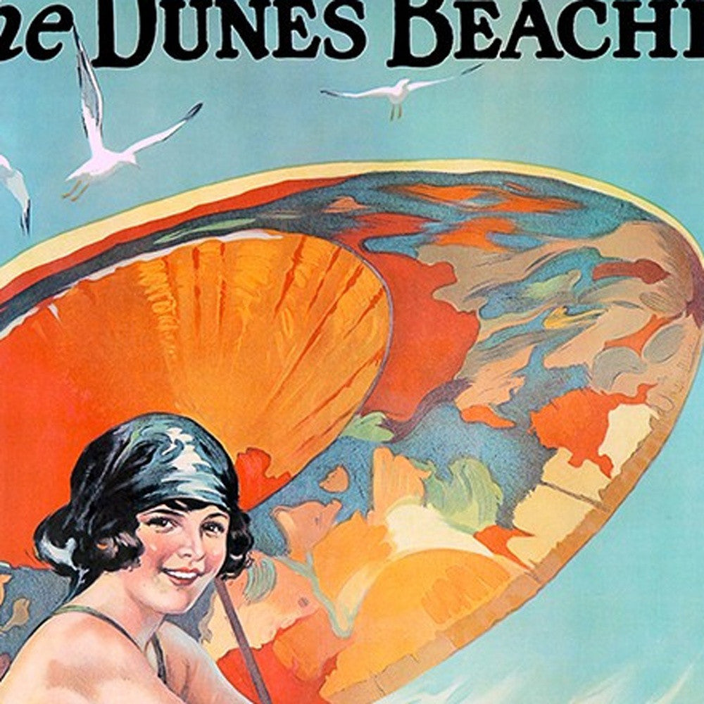 Dunes Beaches Vintage Travel Unframed Print Wall Art