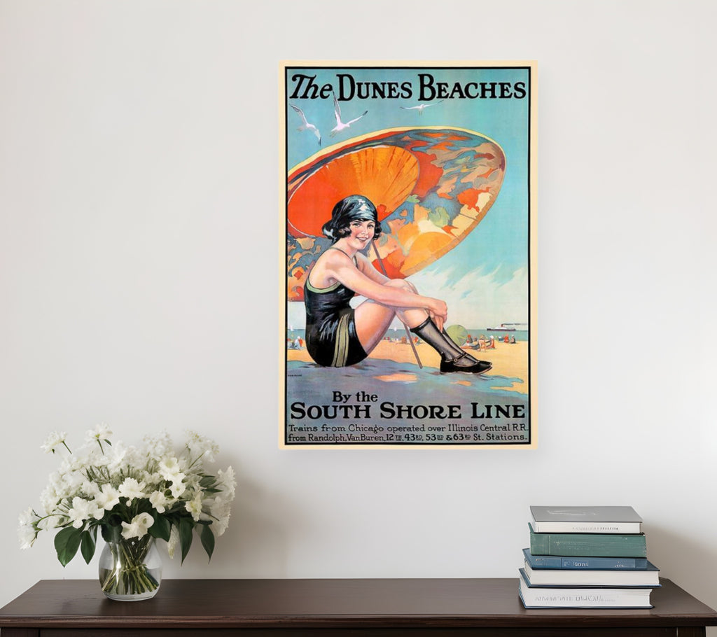 Dunes Beaches Vintage Travel Unframed Print Wall Art