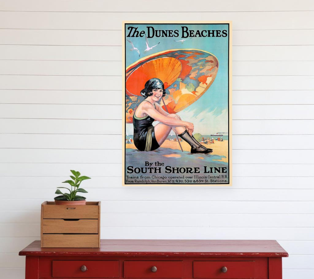 Dunes Beaches Vintage Travel Unframed Print Wall Art