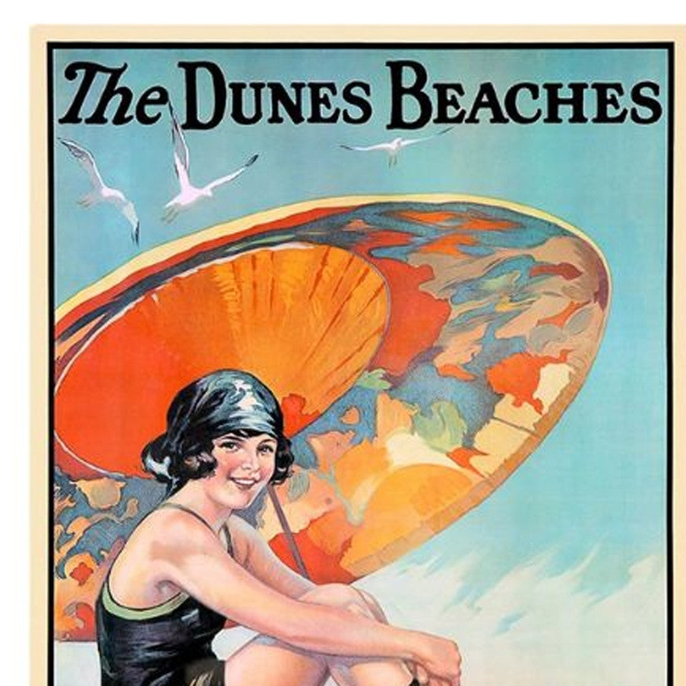 Dunes Beaches Vintage Travel Unframed Print Wall Art