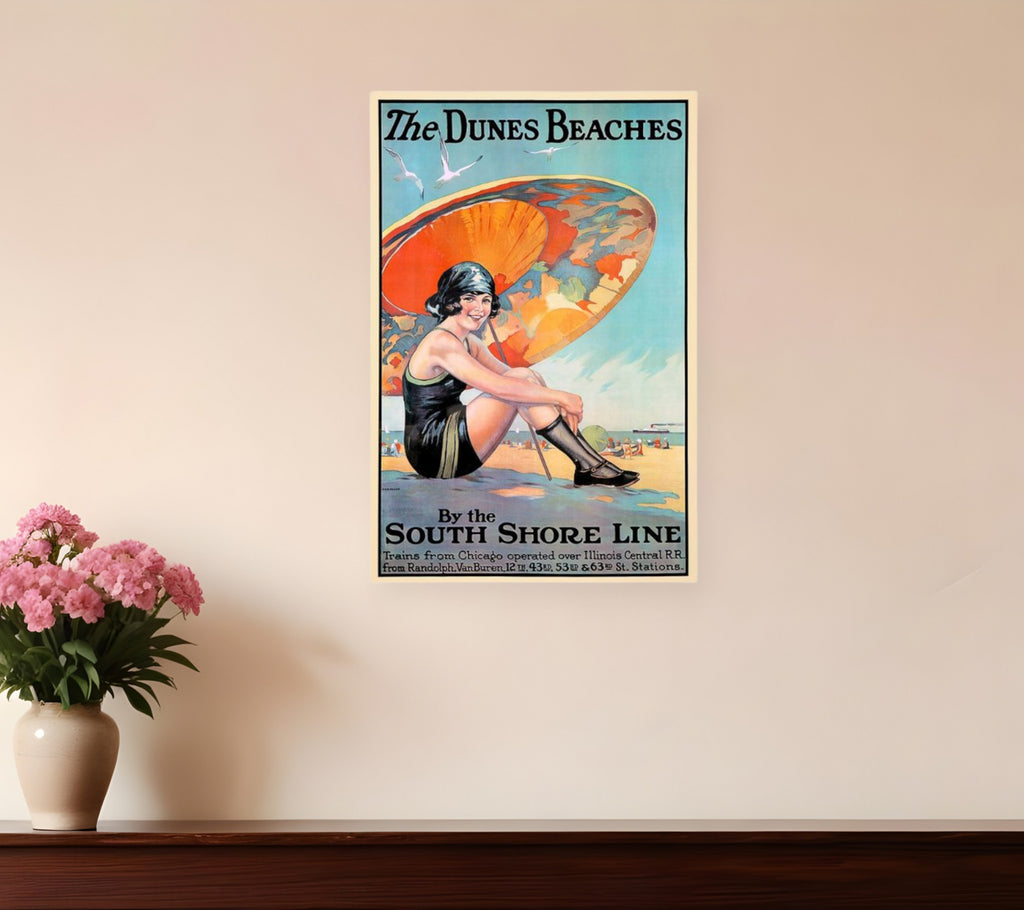 Dunes Beaches Vintage Travel Unframed Print Wall Art