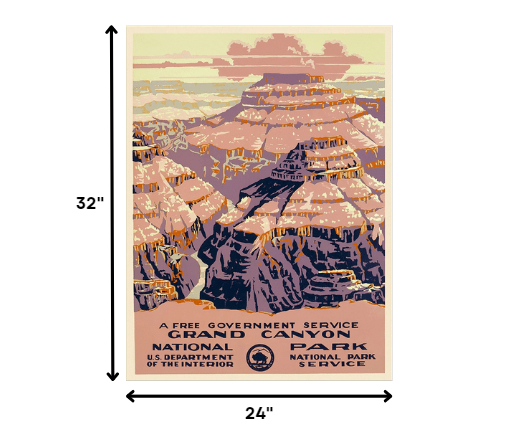 36" X 48" Grand Canyon C1938 Vintage Travel Poster Wall Art