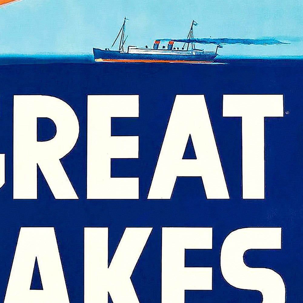 24" X 36" Great Lakes 1937 Vintage Travel Poster Wall Art