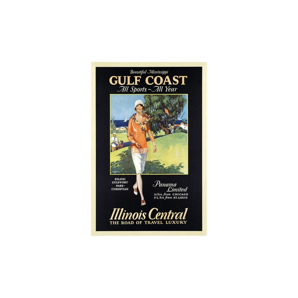 Gulf Coast Golf 1932 Vintage Travel Unframed Print Wall Art