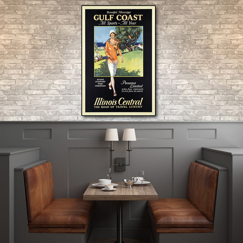 Gulf Coast Golf 1932 Vintage Travel Unframed Print Wall Art