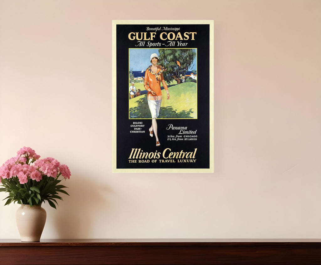 Gulf Coast Golf 1932 Vintage Travel Unframed Print Wall Art