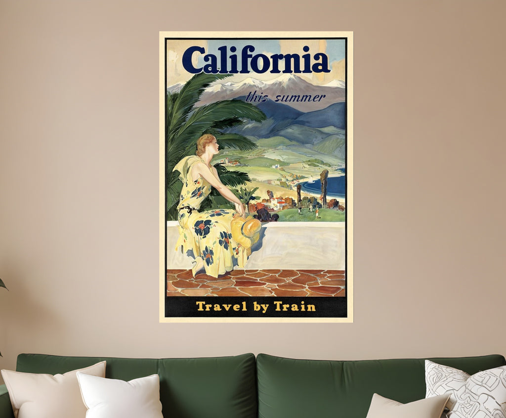 Vintage 1934 California Travel Unframed Print Wall Art