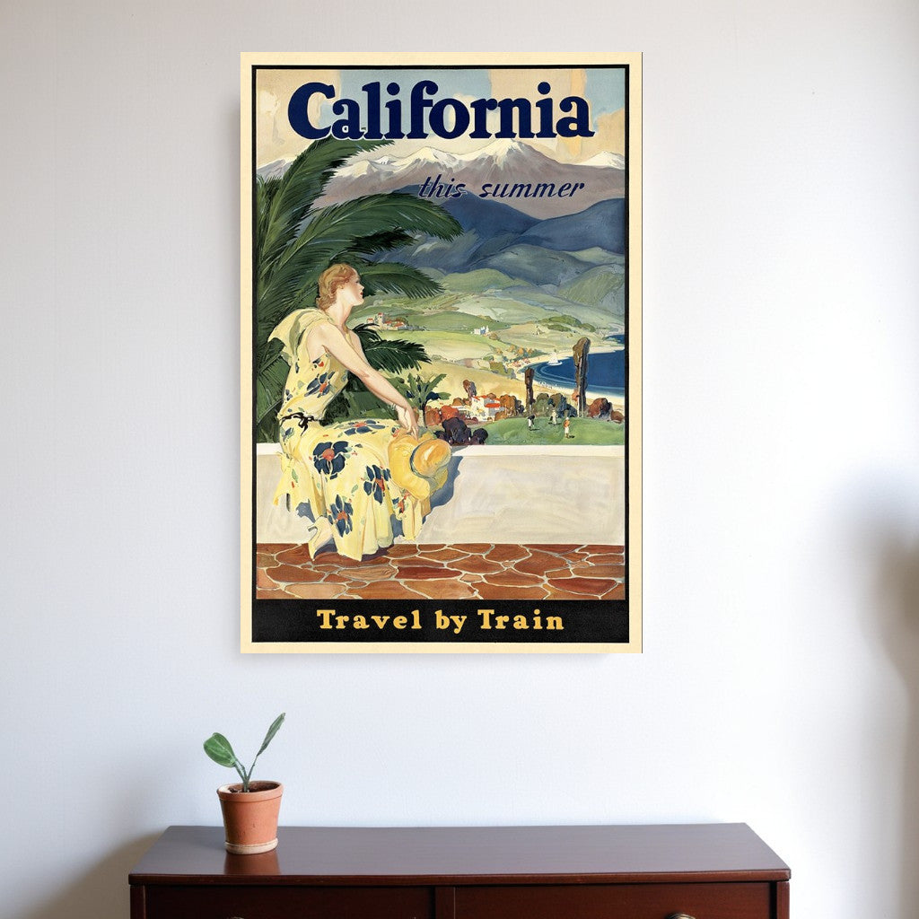 Vintage 1934 California Travel Unframed Print Wall Art