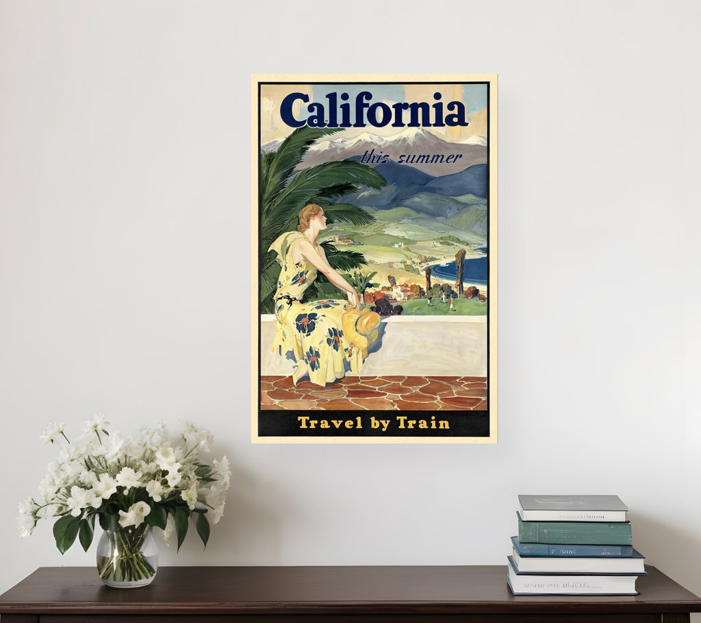 Vintage 1934 California Travel Unframed Print Wall Art