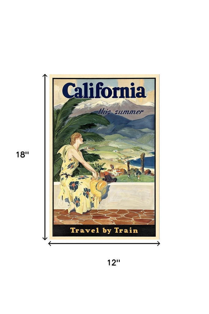 Vintage 1934 California Travel Unframed Print Wall Art