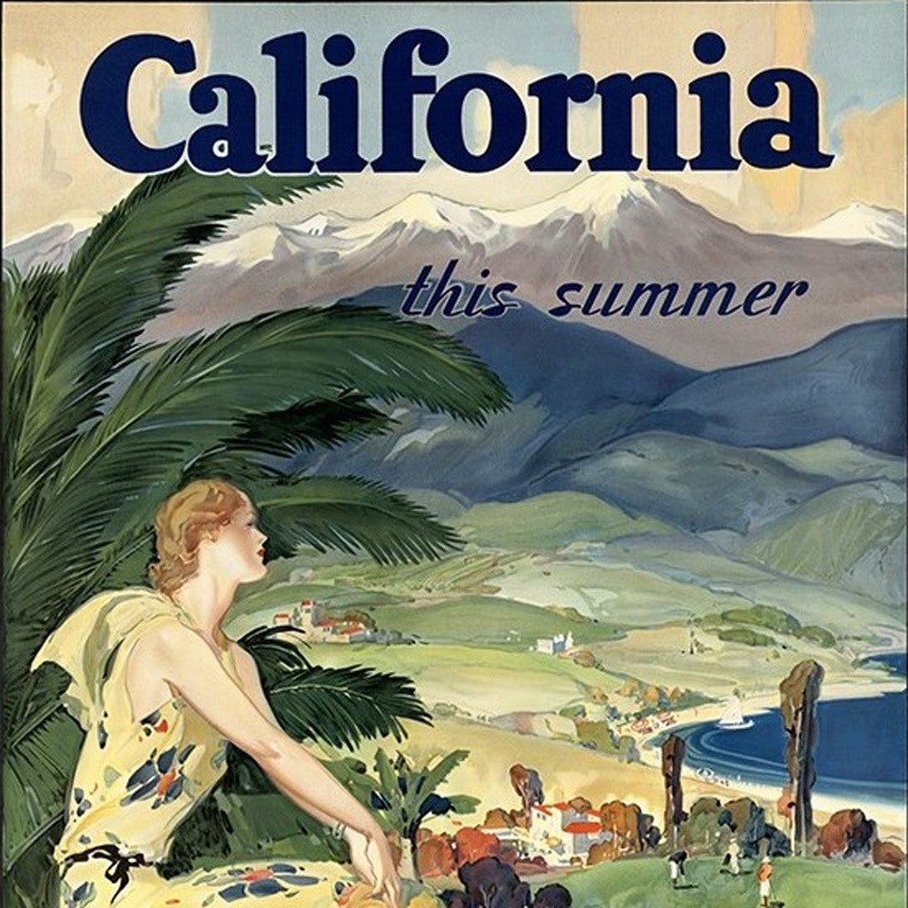 Vintage 1934 California Travel Unframed Print Wall Art