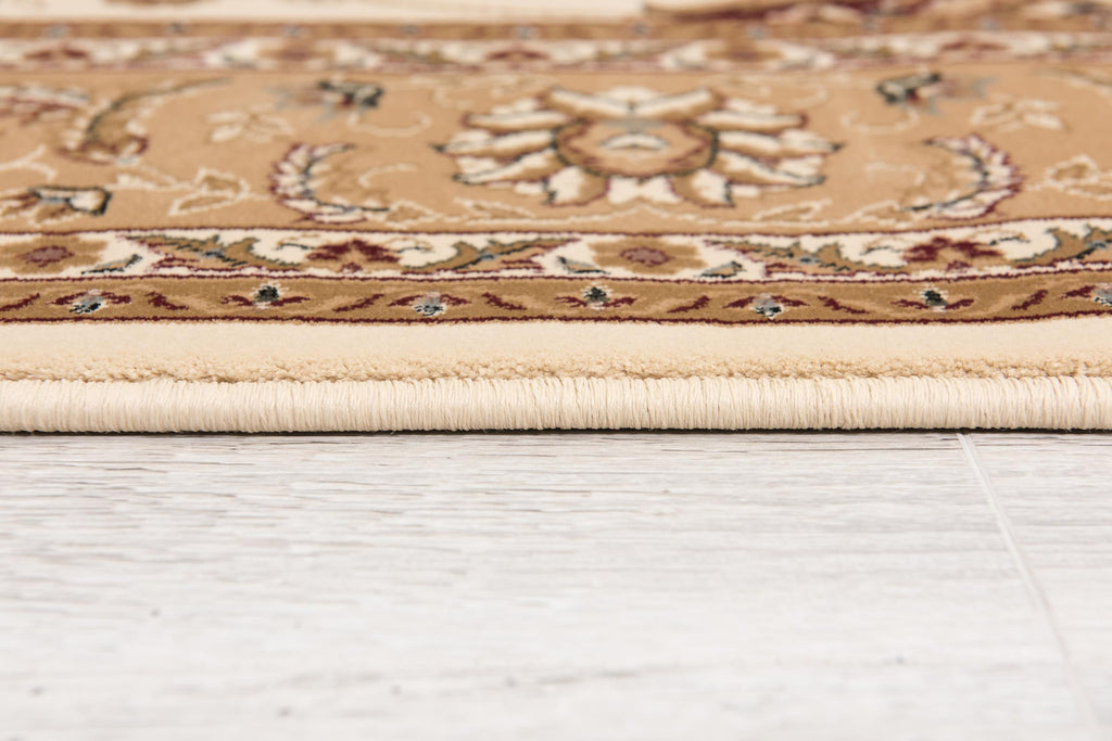 10' Runner Beige and Ivory Oriental Power Loom Runner Rug