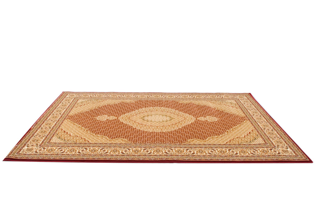 10' Runner Red and Beige Oriental Power Loom Runner Rug