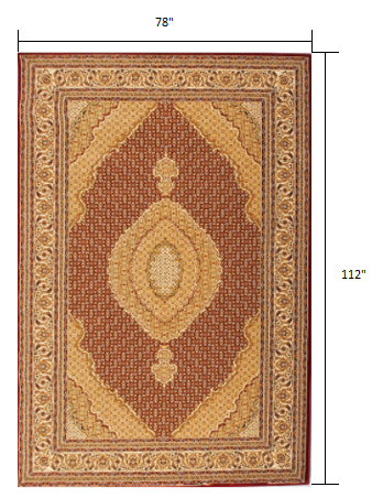 10' Runner Red and Beige Oriental Power Loom Runner Rug