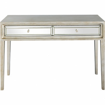 48" Silver Mirrored Glass Console Table