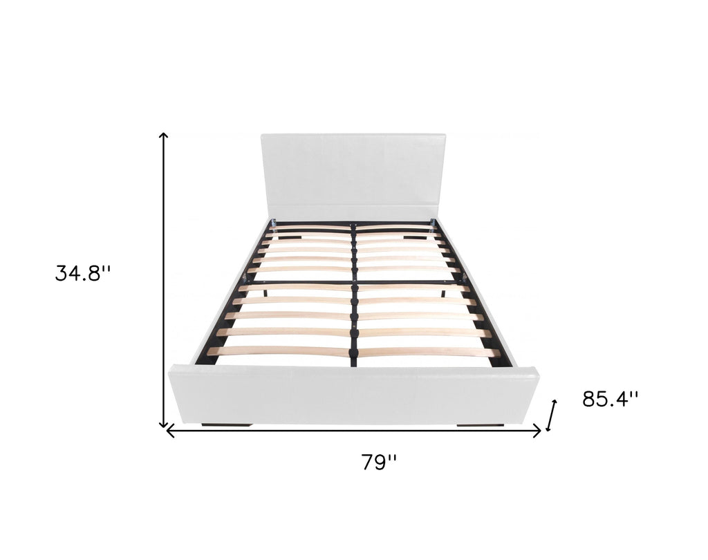 Black Solid and Manufactured Wood Twin Upholstered Faux Leather Bed Frame