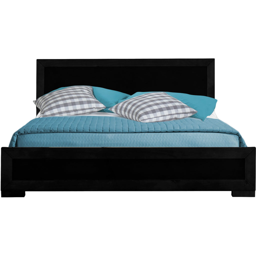 Black Solid and Manufactured Wood King Bed Frame