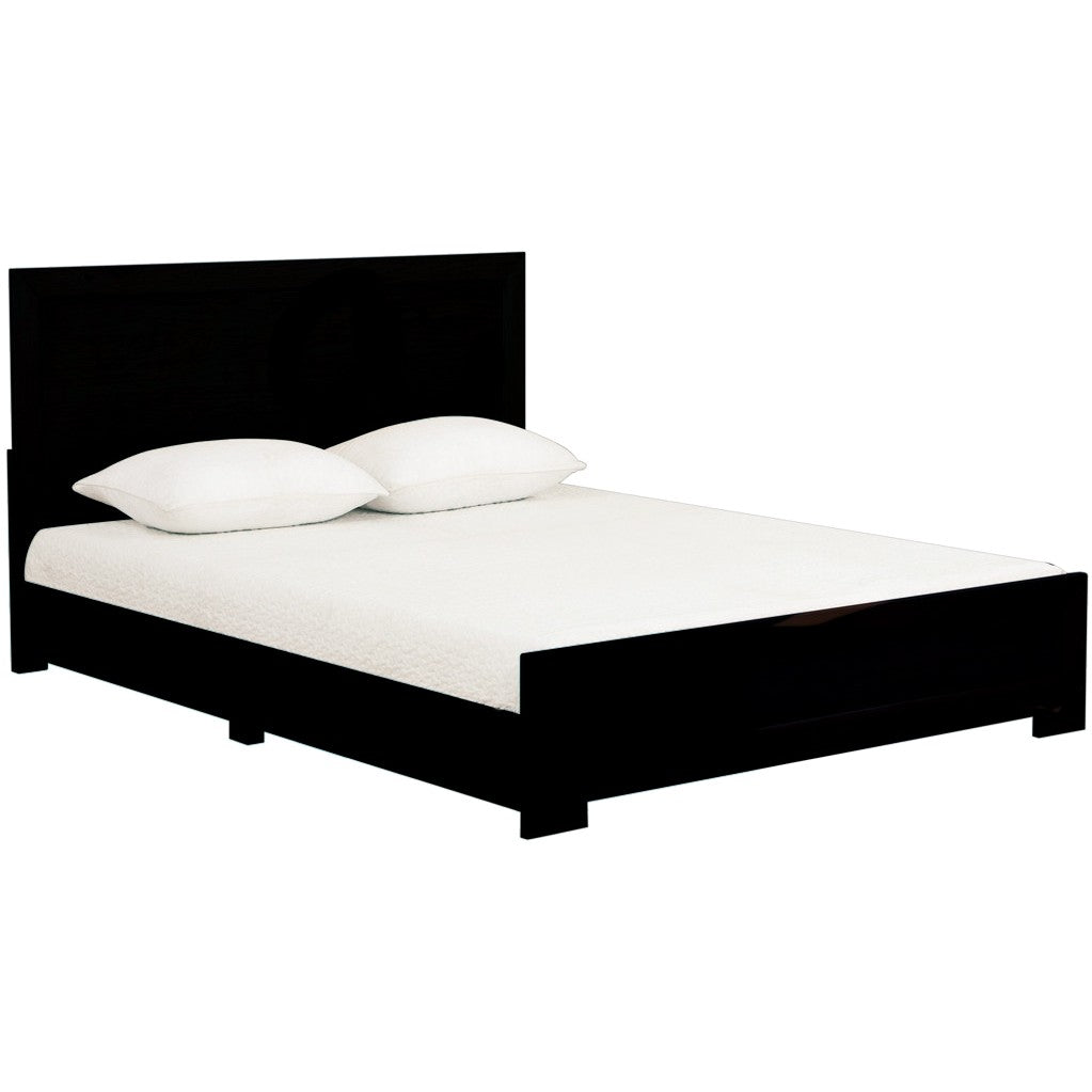 Black Solid and Manufactured Wood King Bed Frame