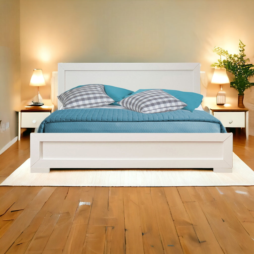 Black Solid and Manufactured Wood King Bed Frame