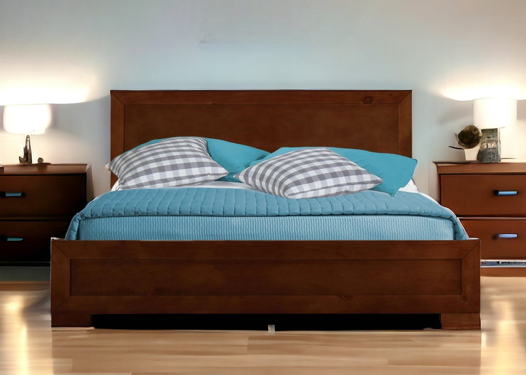 Black Solid and Manufactured Wood King Bed Frame