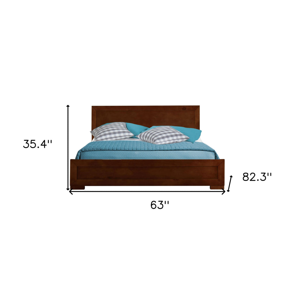 Black Solid and Manufactured Wood King Bed Frame