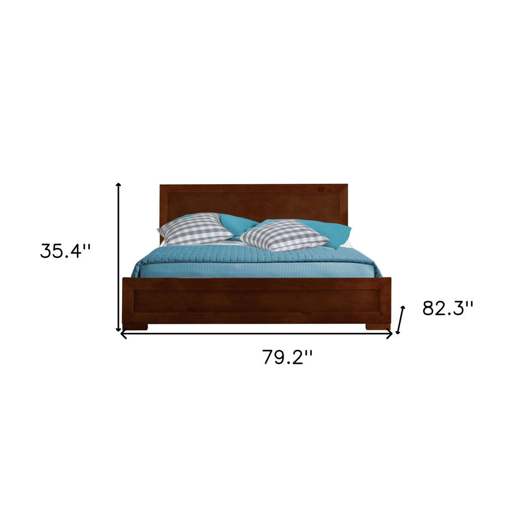 Black Solid and Manufactured Wood King Bed Frame