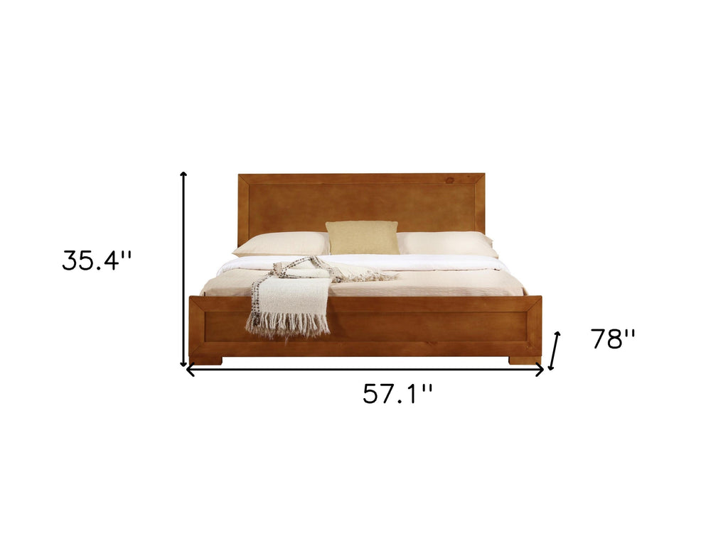 Oak Solid and Manufactured Wood King Bed Frame