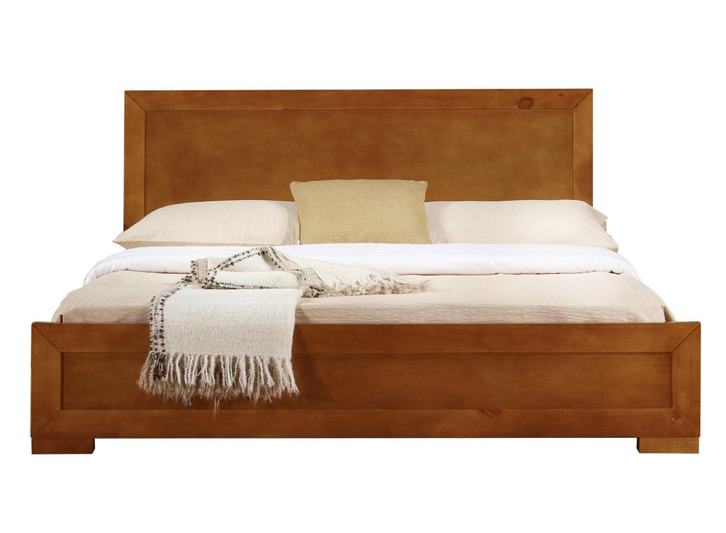 Oak Solid and Manufactured Wood King Bed Frame