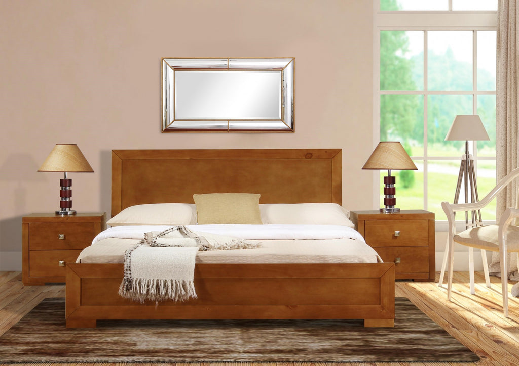 Oak Solid and Manufactured Wood King Bed Frame