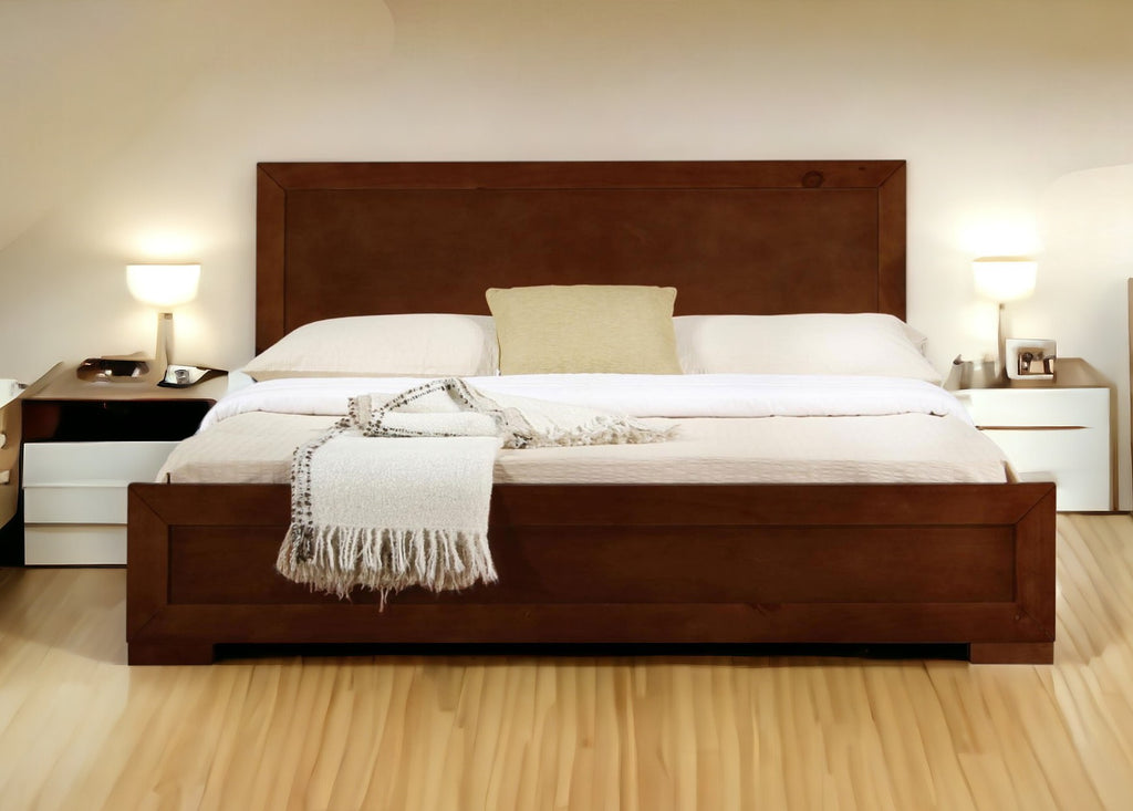 Oak Solid and Manufactured Wood King Bed Frame