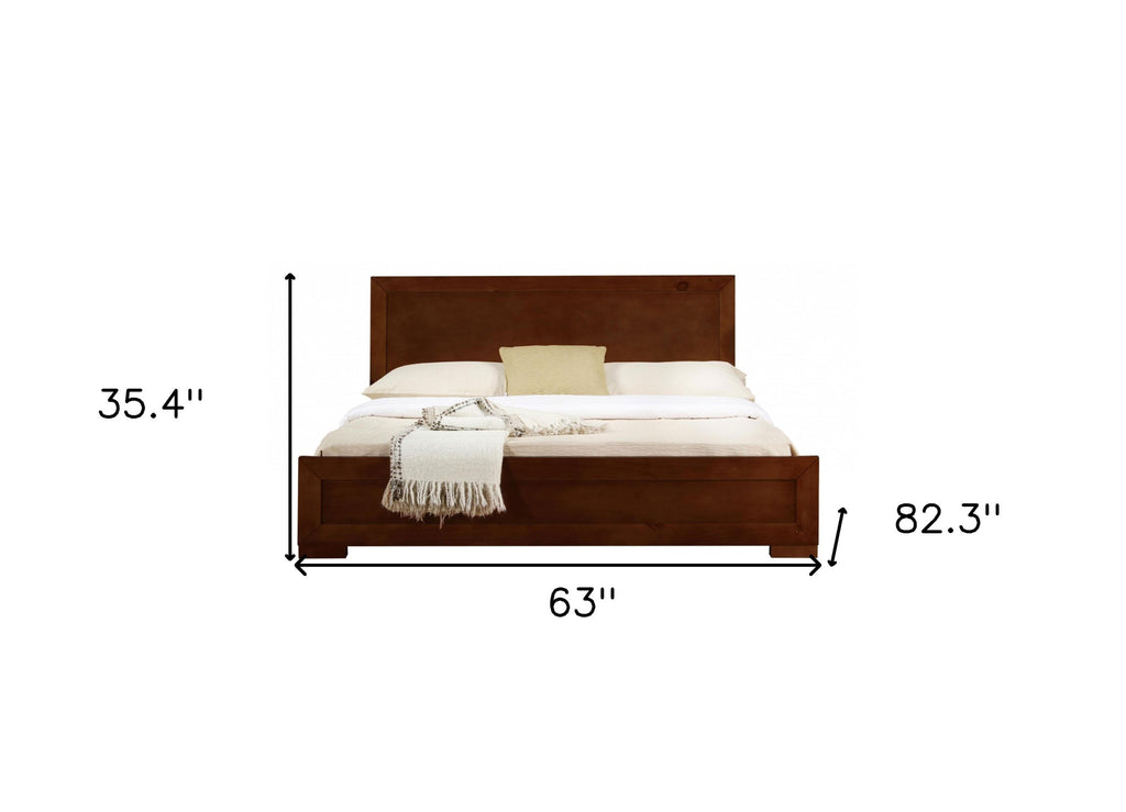 Oak Solid and Manufactured Wood King Bed Frame