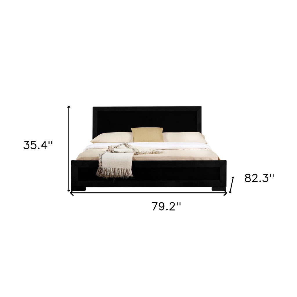 Oak Solid and Manufactured Wood King Bed Frame