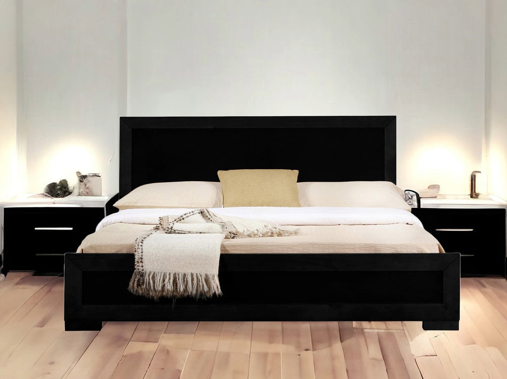 Oak Solid and Manufactured Wood King Bed Frame