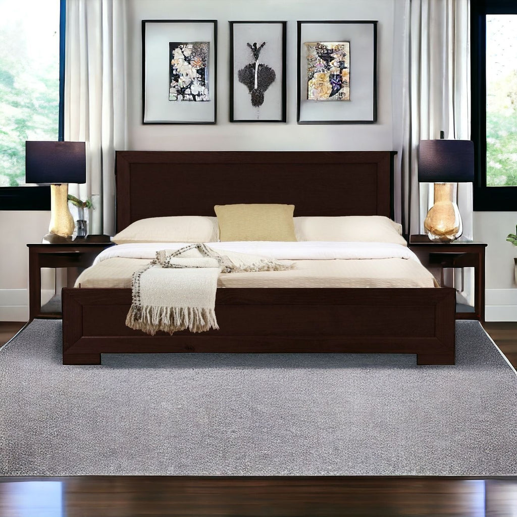 Oak Solid and Manufactured Wood King Bed Frame