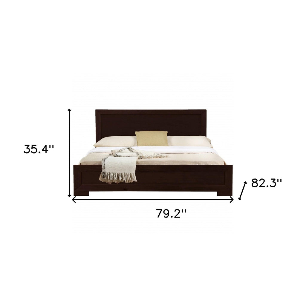 Oak Solid and Manufactured Wood King Bed Frame