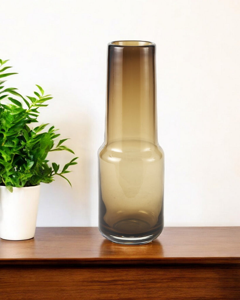 12" Brown Ombre Glass Vase