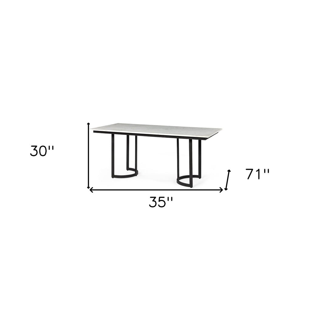 71" White And Black Dining Table