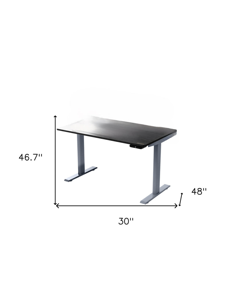 30" Adjustable Black and Gray Stainless Steel Standing Desk