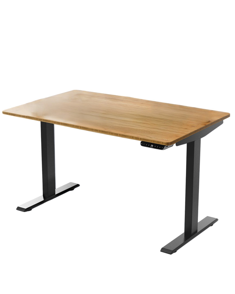 30" Adjustable Brown and Black Stainless Steel Computer Desk