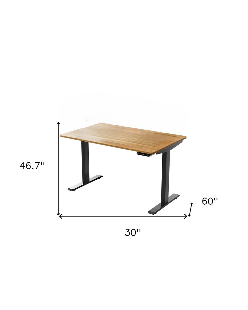 30" Adjustable Brown and Black Standing Desk