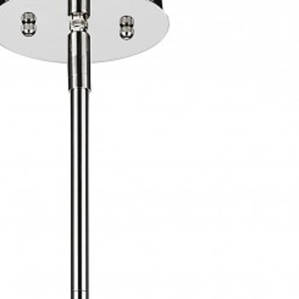 Andrea 5-Light Polished Nickel Drum Pendant With Ivory Hardback Shade