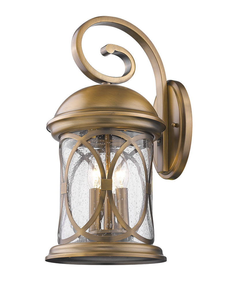 LuxxHomes  Lincoln 3-Light Antique Brass Wall Light