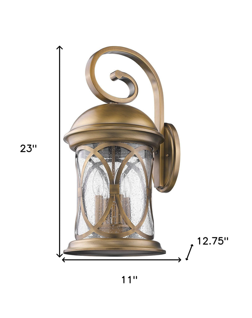 LuxxHomes  Lincoln 4-Light Antique Brass Wall Light