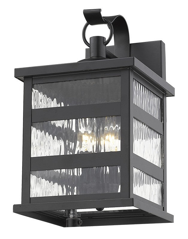 LuxxHomes  Morris 3-Light Matte Black Wall Light