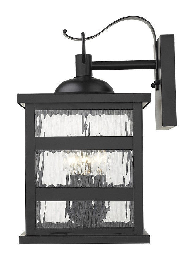 LuxxHomes  Morris 3-Light Matte Black Wall Light