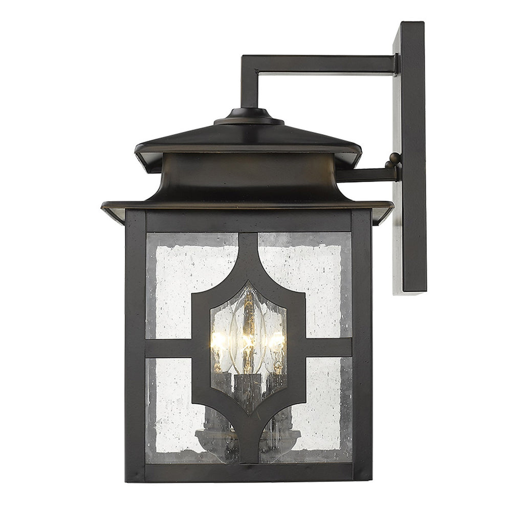 LuxxHomes  Calvert 3-Light Oil-Rubbed Bronze Wall Light