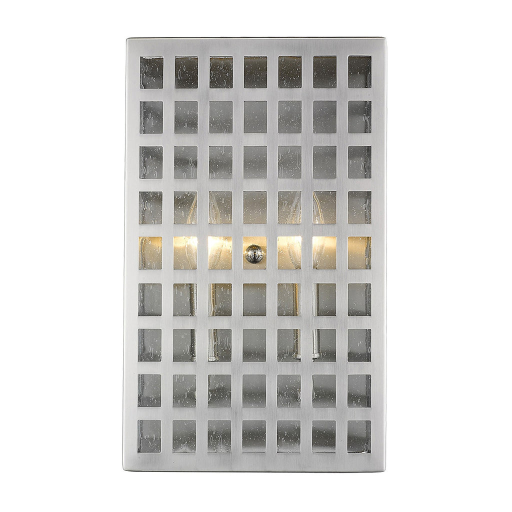 LuxxHomes  Letzel 2-Light Satin Nickel ADA Wall Sconce