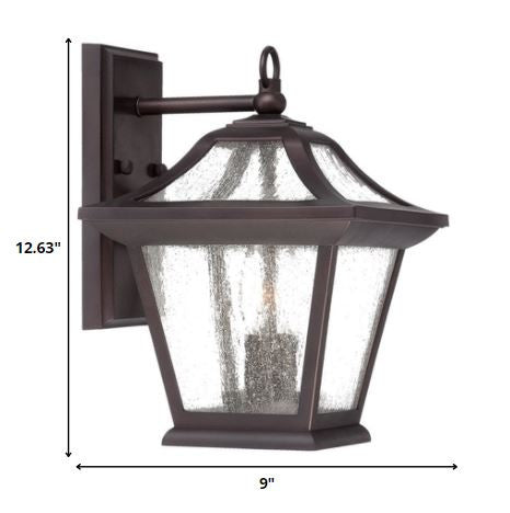 LuxxHomes  XL Antique Bronze Birdhouse Shape Outdoor Wall Light