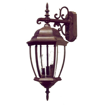 LuxxHomes  Dark Brown Hanging Ornamental Lantern Wall Light