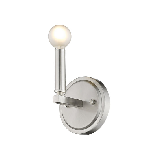 LuxxHomes  One Light Silver Wall Sconce